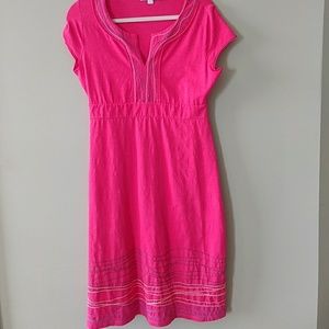 8L Pink Boden Dress with Embroidery Details.